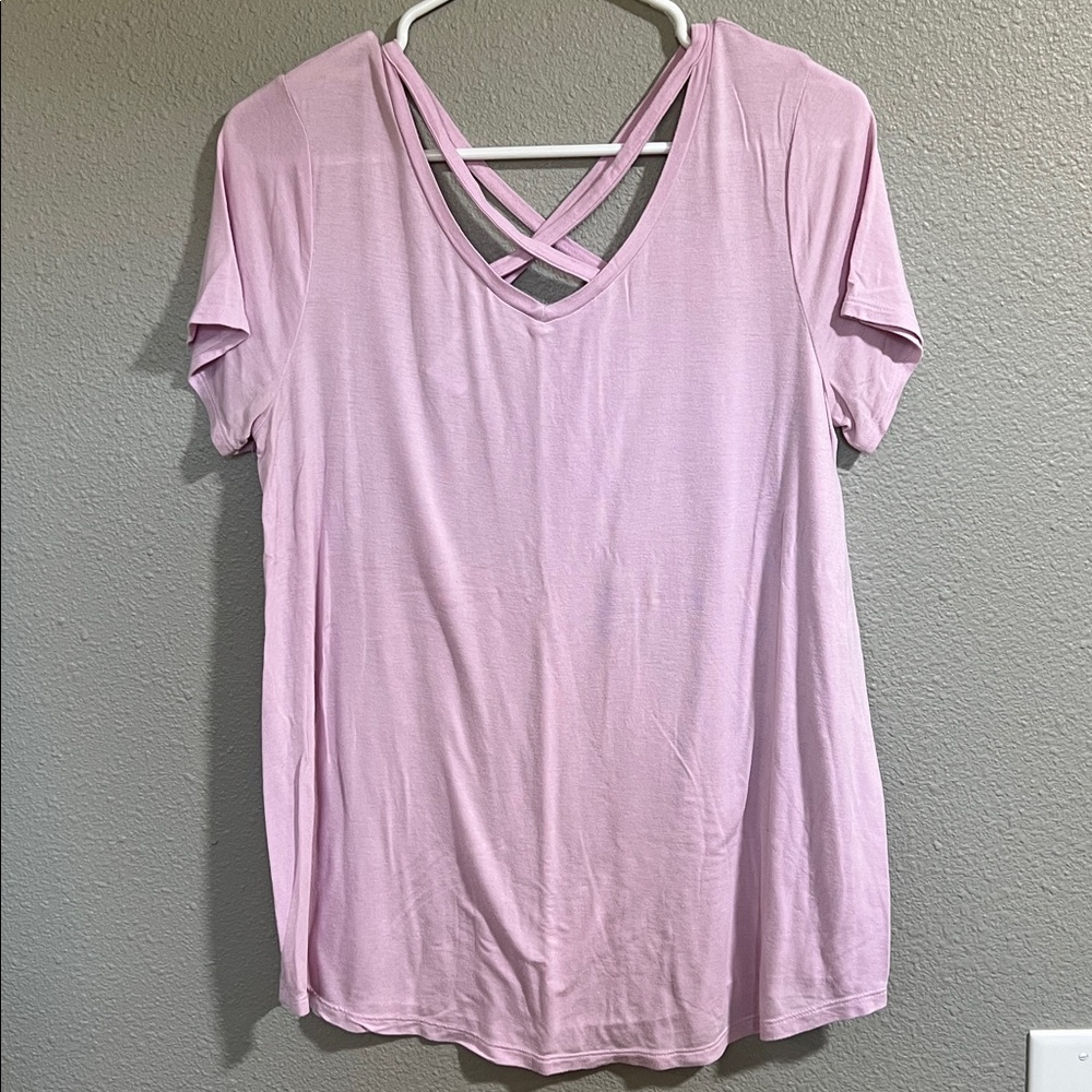 Maternity Lilac Crisscross T-Shirt